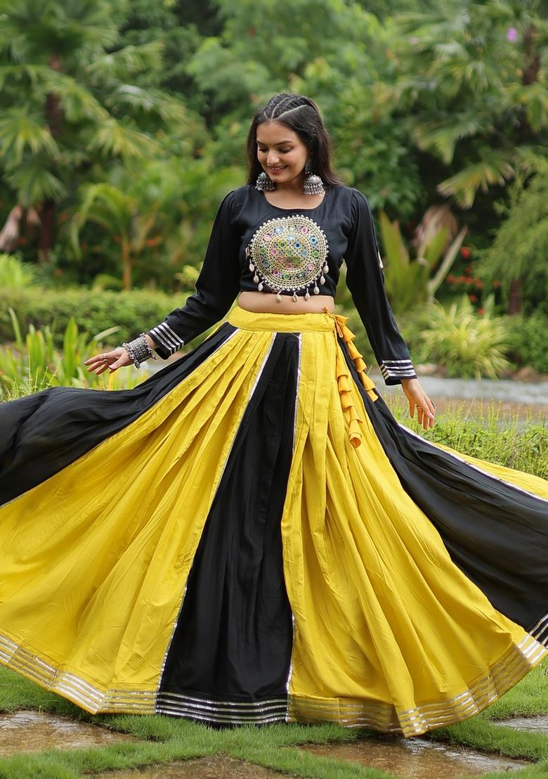 Multicolor Embroidered Poly Blended Lehenga Set With Dupatta