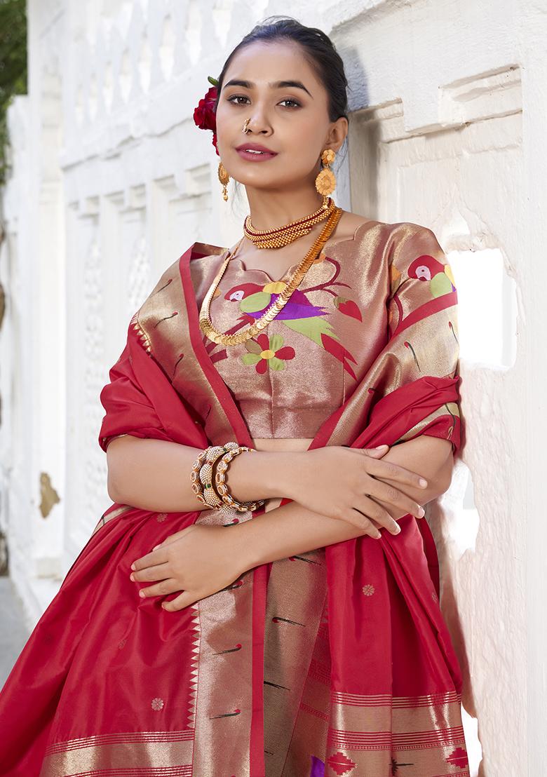 Green Embroidered Silk Lehenga Set With Dupatta
