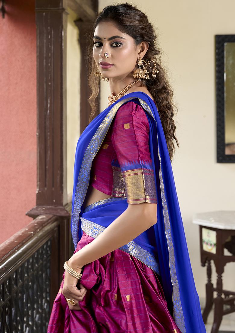 Pink Embroidered Silk Lehenga Set With Dupatta