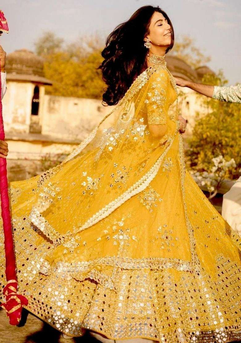 Multicolor Zari Work Georgette Lehenga Set With Dupatta for Diwali and Festive Wear - Indya