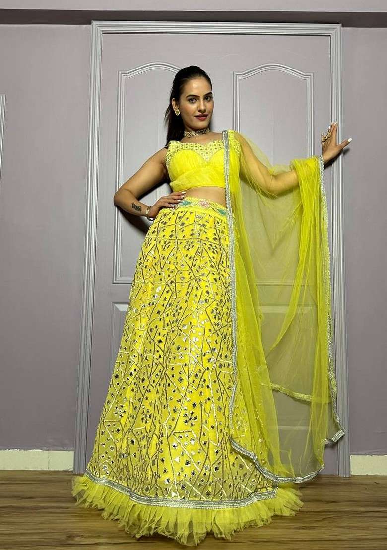 Multicolor Zari Work
 Georgette Lehenga Set With Dupatta - Indya