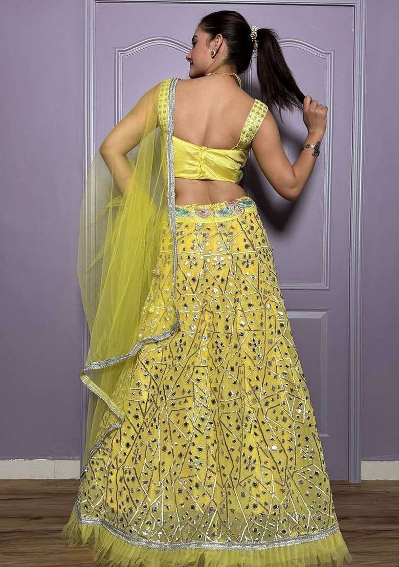 Multicolor Zari Work
 Georgette Lehenga Set With Dupatta - Indya