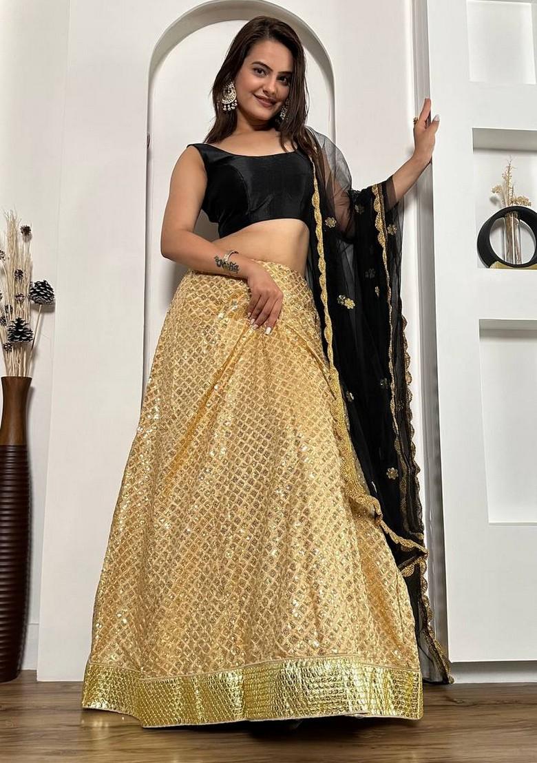 Multicolor Embroidererd Silk Lehenga Set With Dupatta