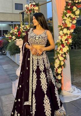 Multicolor Embroidererd Silk Lehenga Set With Dupatta