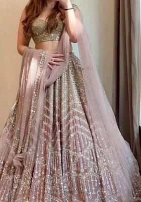 Multicolor Embroidererd Silk Lehenga Set With Dupatta