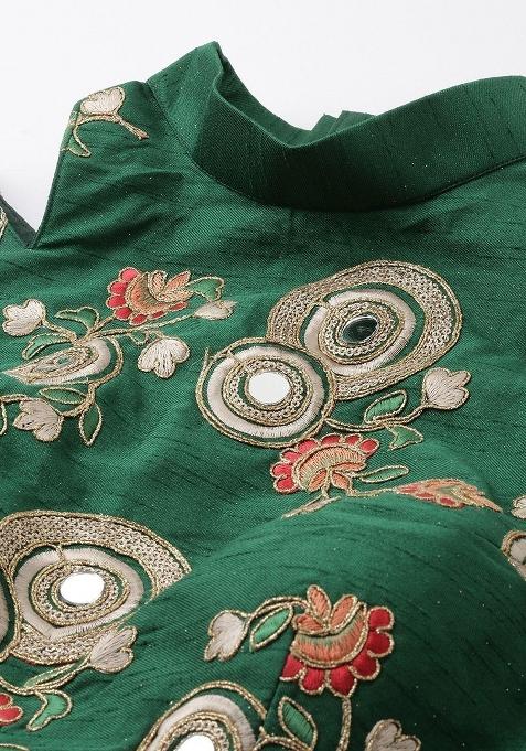 Pink Embroidererd Net Lehenga Set With Dupatta