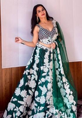 Multi Color Sequins Embroidery Work Georgette Lehenga Set