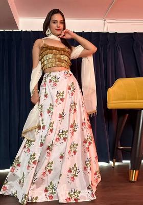 Multi Color Sequins Embroidery Work Georgette Lehenga Set