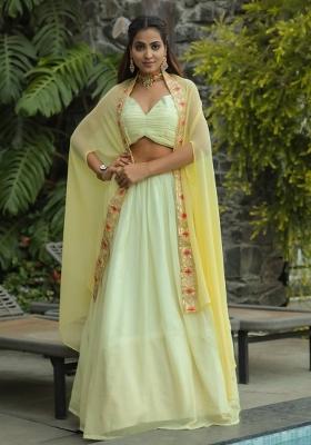 Multi Color Sequins Embroidery Work Georgette Lehenga Set