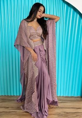 Multi Color Sequins Embroidery Work Silk Lehenga Set