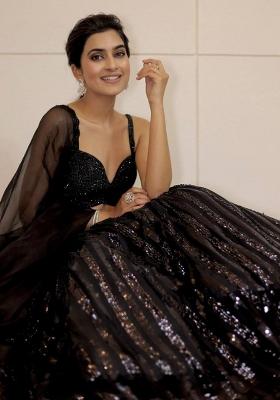 Multi Color Sequins Embroidery Work Silk Lehenga Set