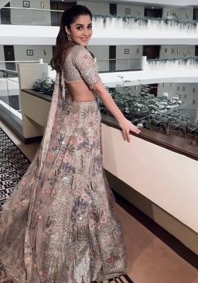 Multi Color Sequins Embroidery Work Silk Lehenga Set