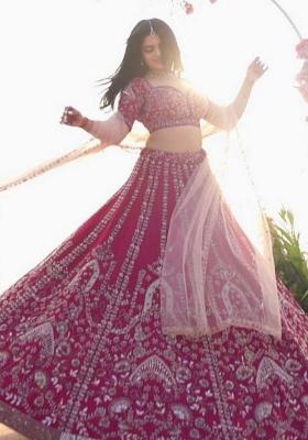 Multi Color Sequins Embroidery Work Silk Lehenga Set