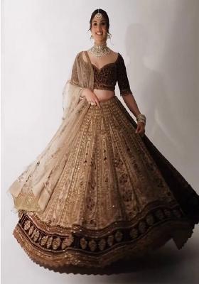 Multi Color Sequins Embroidery Work Silk Lehenga Set