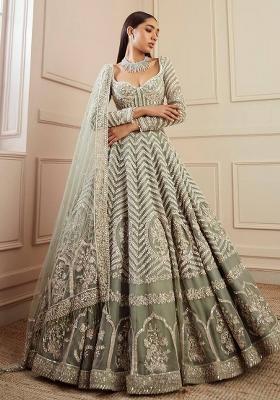 Multi Color Sequins Embroidery Work Georgette Lehenga Set