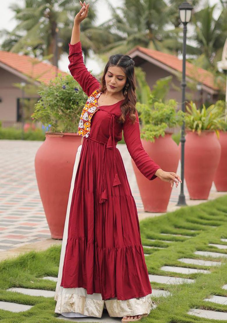 White Embroidered Cotton Lehenga Choli