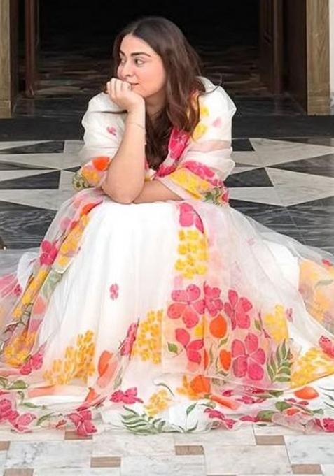 Multi Color Printed Silk Lehenga Set With Dupatta