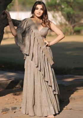 Multi Color Embroidered Silk Lehenga Set With Dupatta