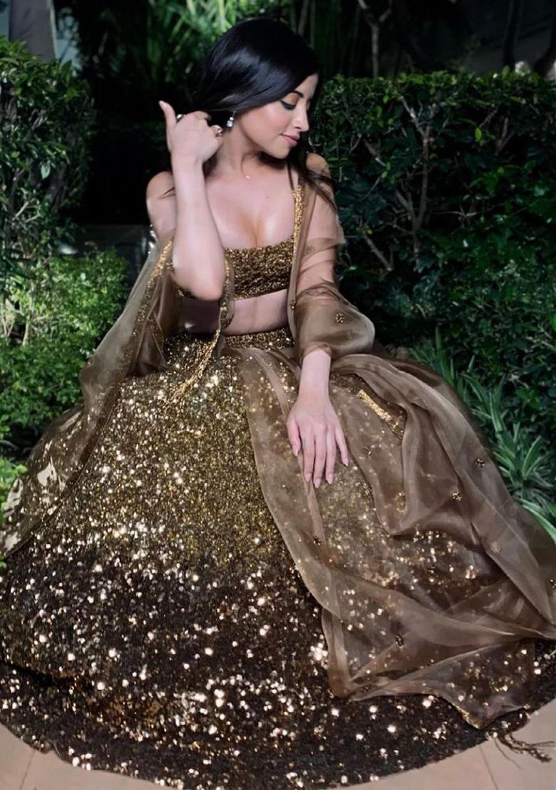 Multi Color Embroidered Silk Lehenga Set With Dupatta - Indya