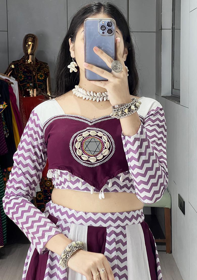 White Embroidered Rayon Lehenga Set With Dupatta - Indya