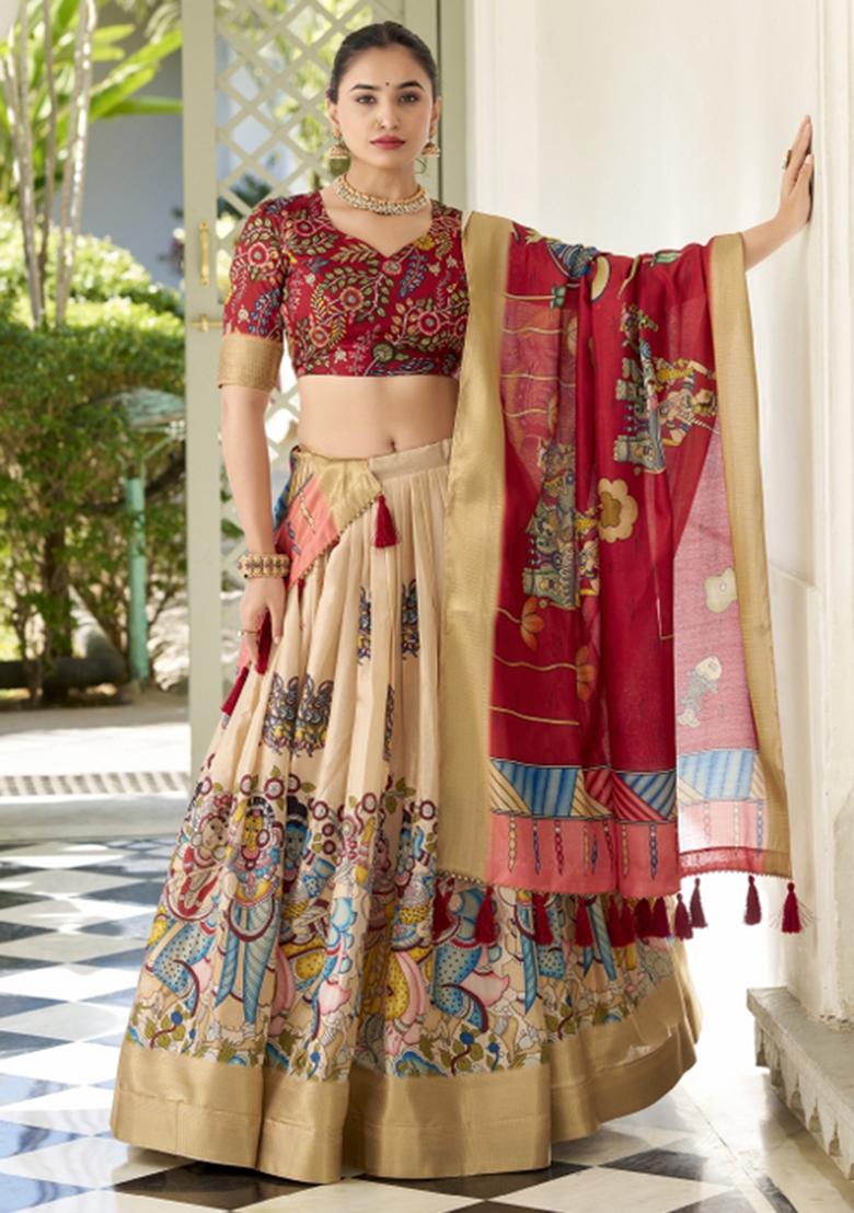 White Embroiderd Silk Lehenga Set