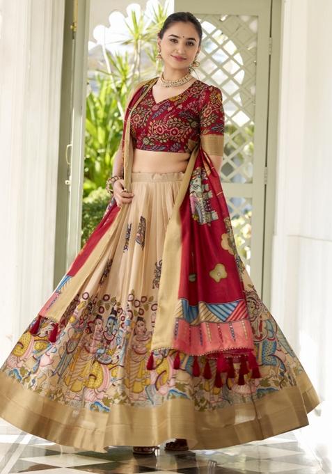 White Embroiderd Silk Lehenga Set