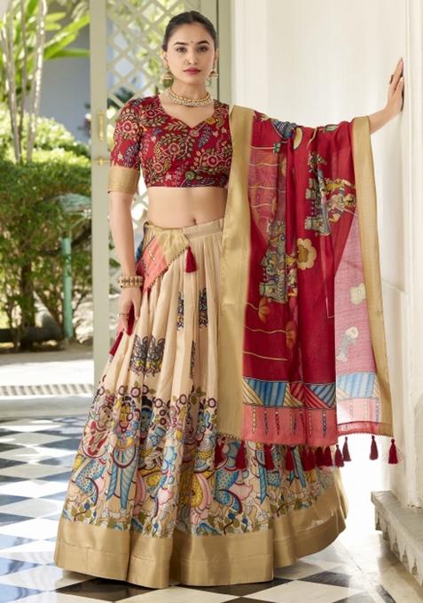White Embroiderd Silk Lehenga Set
