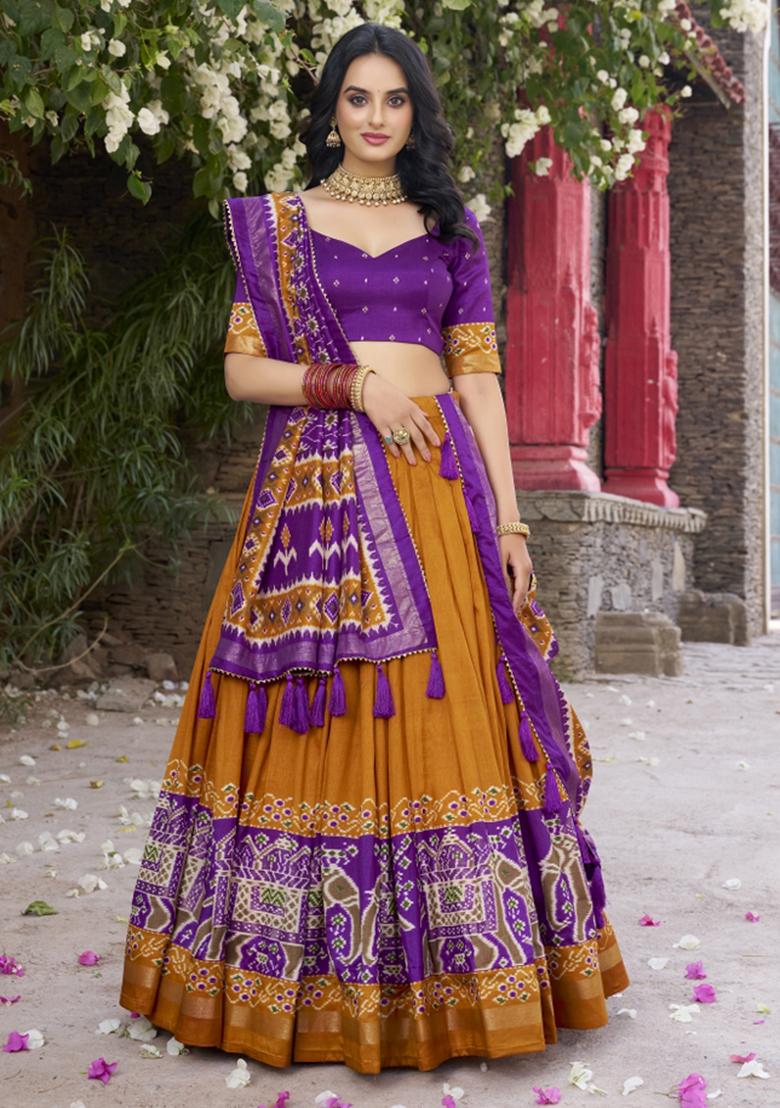 Yellow Embroiderd Silk Lehenga Set