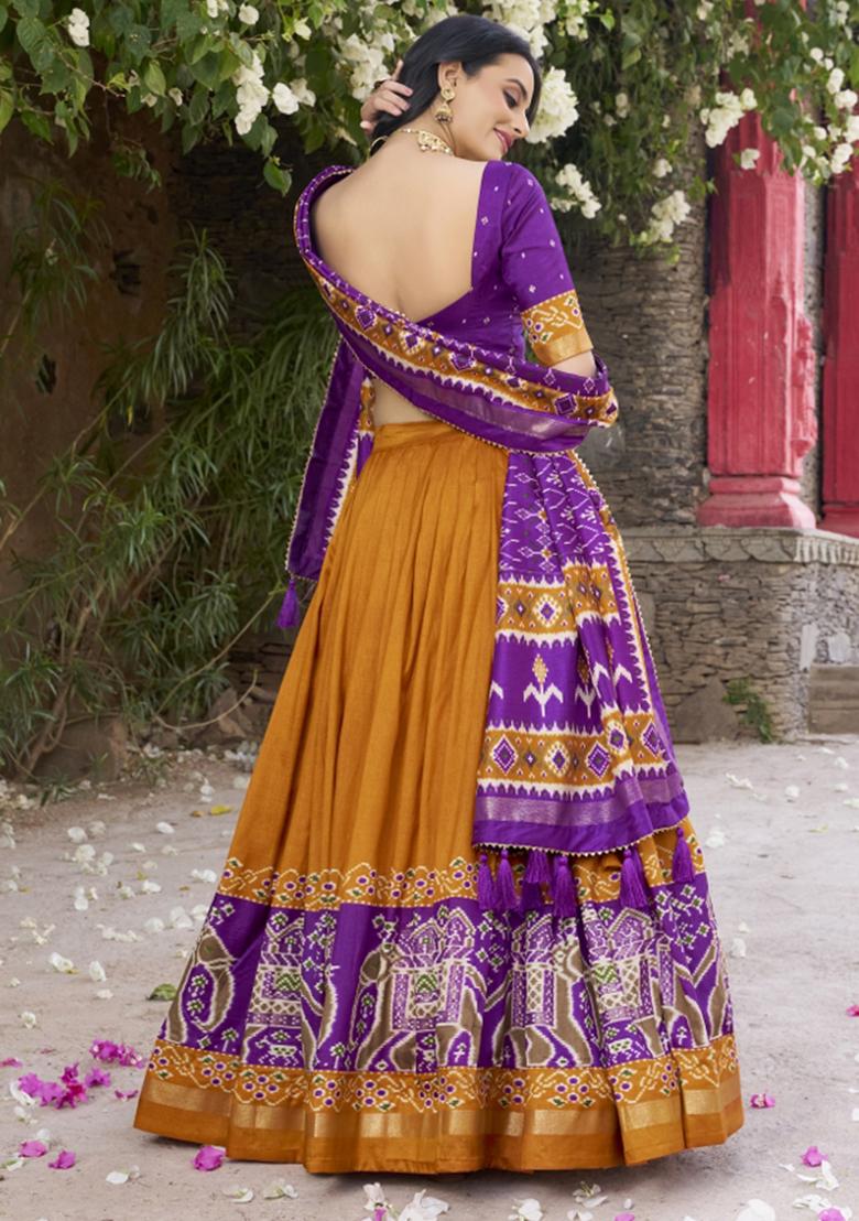 Yellow Embroiderd Silk Lehenga Set