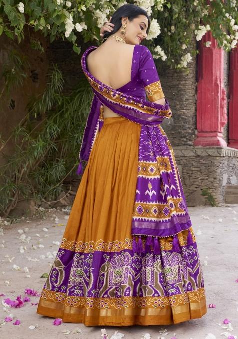 Yellow Embroiderd Silk Lehenga Set