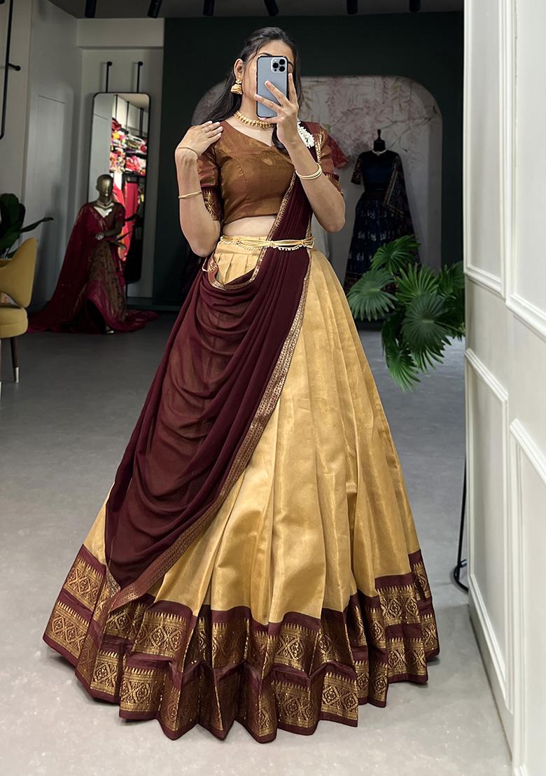 White Embroiderd Blended Lehenga Set