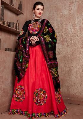 Black Embroiderd Silk Lehenga Set