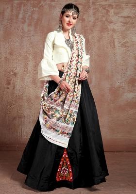 White Embroiderd Cotton Lehenga Set