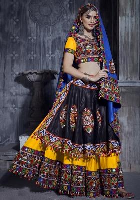 Yellow Embroiderd Silk Lehenga Set