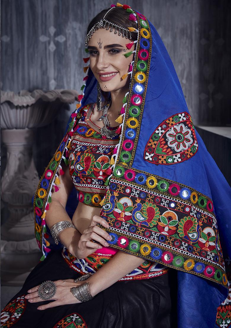 Pink Embroiderd Silk Lehenga Set - Indya