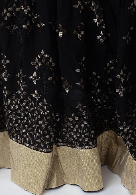 Black Sequine Embroidered Work Georgette Lehenga Choli