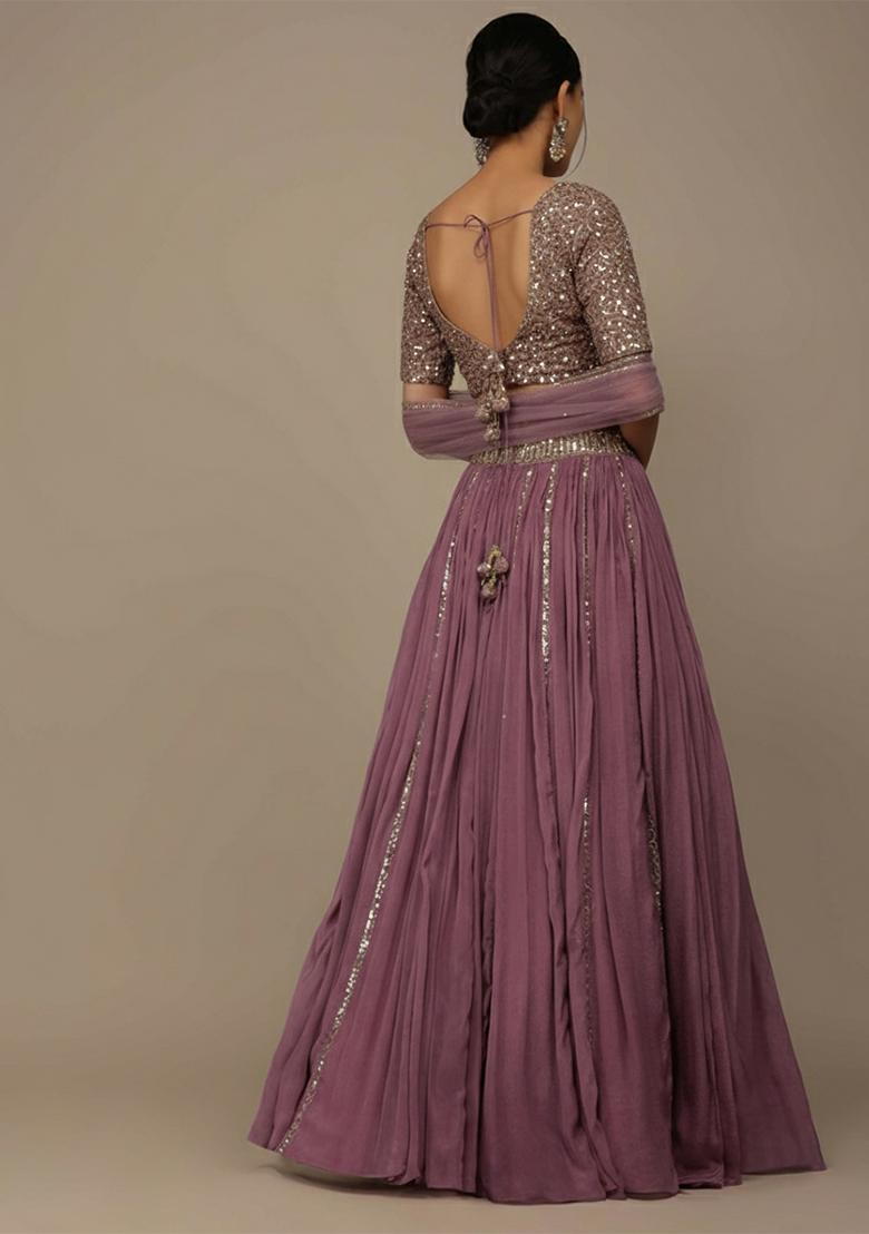 Pink Sequine Embroidered Work Silk Lehenga Choli
