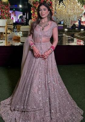 Multi Embellished Net Lehenga set