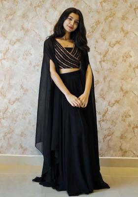 Multi Solid Georgette Lehenga set