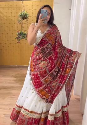 Multi Embroidered Silk Lehenga set