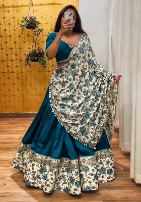 Multi Printed Art Silk Lehenga set