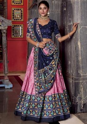Light Pink Embroidery Silk Lehenga Choli Set