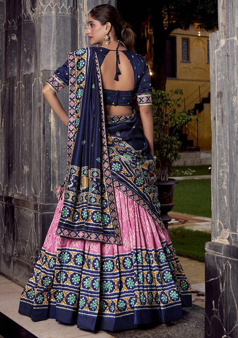 Light Pink Embroidery Silk Lehenga Choli Set