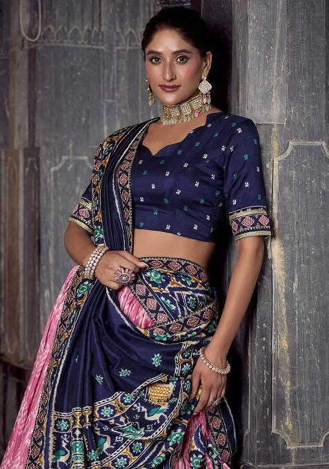 Light Pink Embroidery Silk Lehenga Choli Set