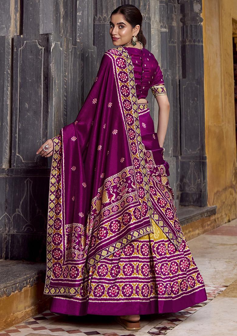 Mustard Embroidery Silk Lehenga Choli Set