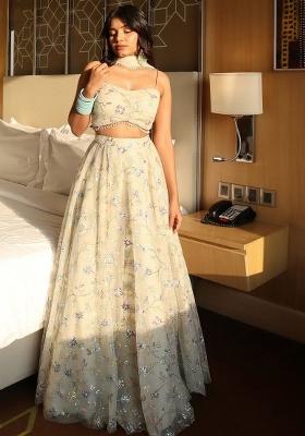 White Embroidery Silk Lehenga Choli Set