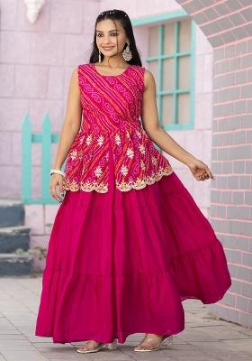 Rani Embroidery Sequence Work Chinon Lehenga Set With Dupatta