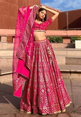 Rani Embroidered Satin Lehenga Choli