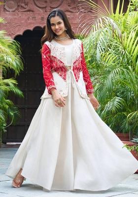 Red Embroidery With Thread Work Cosmo Lehenga Choli