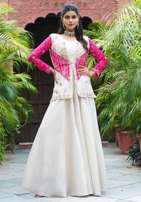 Pink Embroidery With Thread Work Cosmo Lehenga Choli